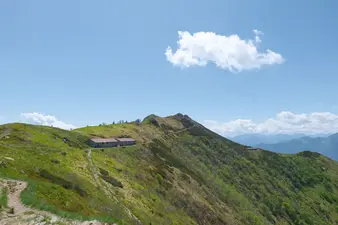Zwei Wege führen zur Hütte - der untere am Gebäude vorbei ist die Empfehlung für Höhensensivite